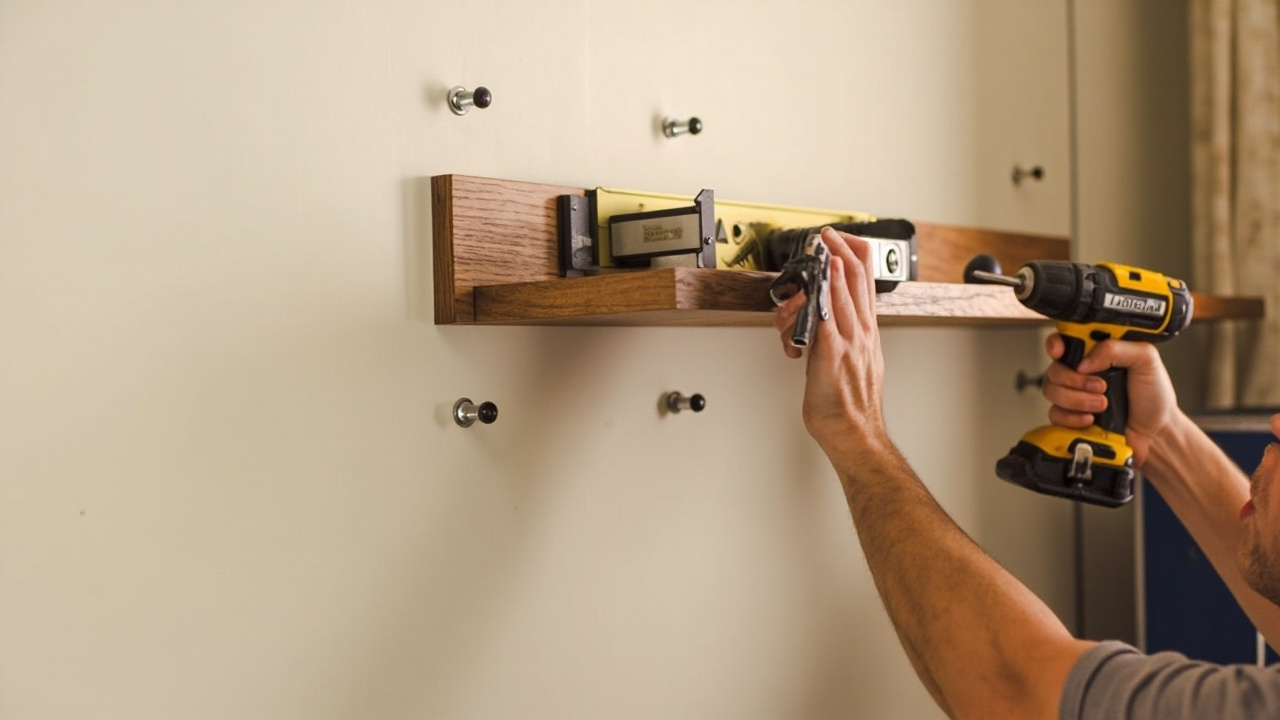 Support mural avec vis et cheville pour placo  
Etageres fixees avec chevilles et vis sur mur placo